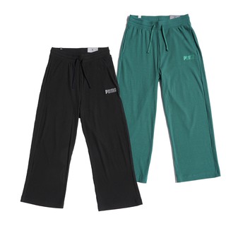 PUMA 基本系列 Modern Basics 螺紋寬褲 女款 棉褲 休閒褲 58593801黑色/ 58593845綠