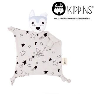 澳洲正版Kippins嬰兒有機棉安撫巾-沃福小狼款