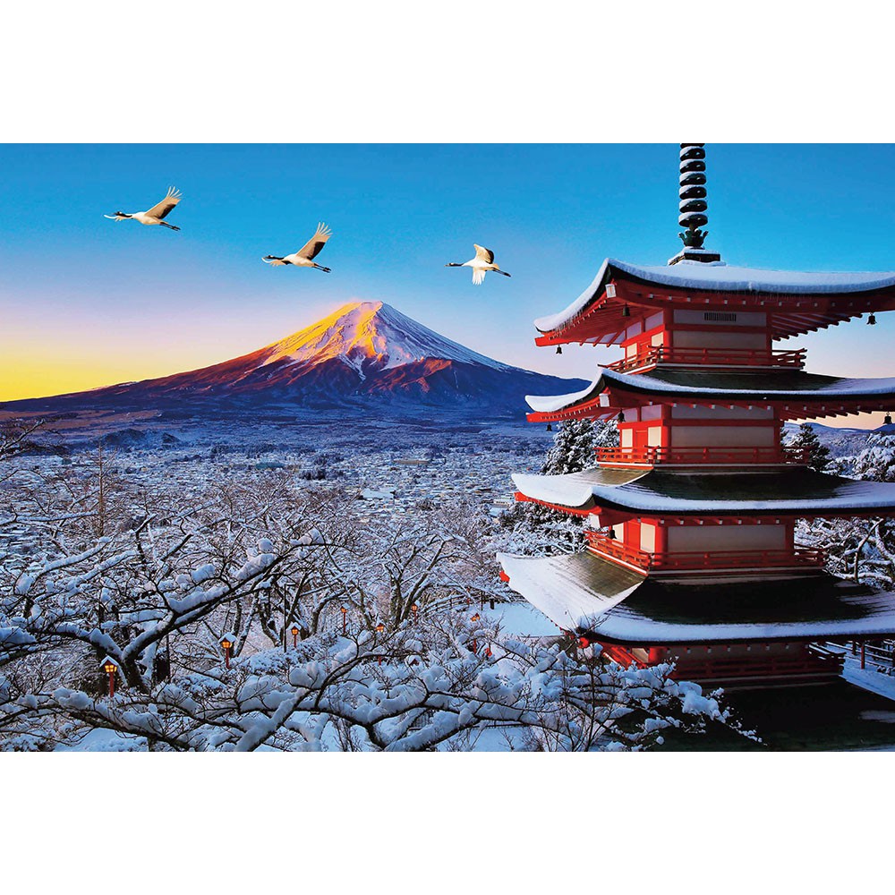 【小巷】 風景攝影 日本風景 富士山與淺間神社 (Beverly, 1000片, 51-259, 日本拼圖, 絕版拼圖)