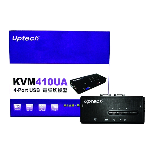 Uptech KVM410UA 4埠 USB 音源 KVM SWITCH 喇叭+麥克