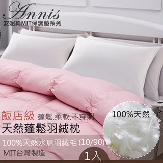 【安妮絲Annis】MIT臺灣製飯店級羽絨枕 防絨防穿刺.專業車工.蓬鬆柔軟 飯店枕/羽絨枕/