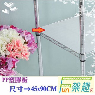 【Fun架趣】層架專用配件-45x90cm網片專用PP塑膠板【波浪架 鐵力士架專用/波浪層架/組合家具/白色塑膠板】