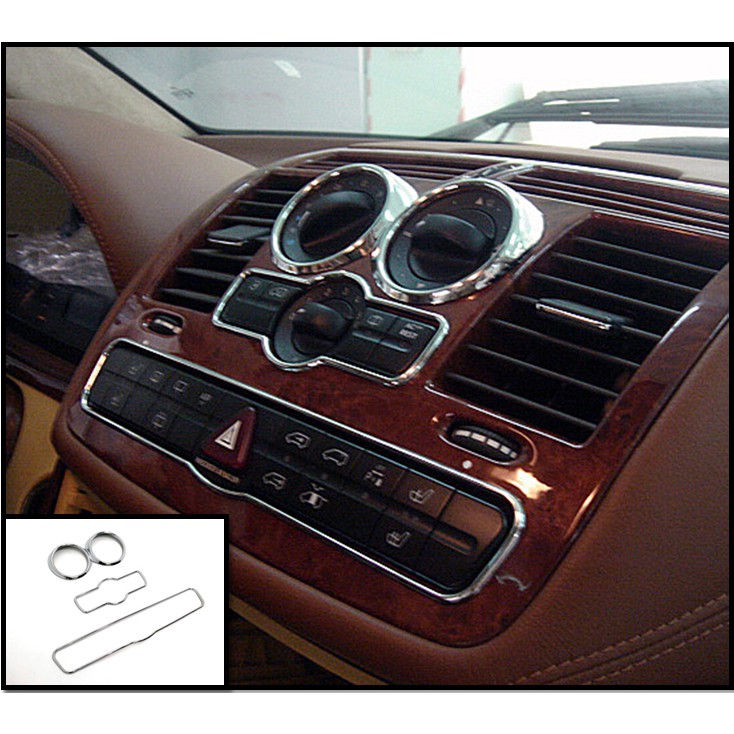 圓夢工廠 Benz 賓士 VIANO VITO W639 中控面板按鍵 鍍鉻飾框 冷氣口框 3PC