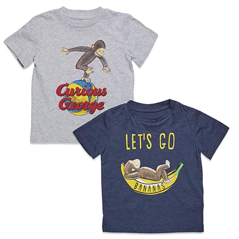 預購 美國帶回 Curious George 可愛喬治猴 童裝 T-shirt 短袖上衣 兩件組