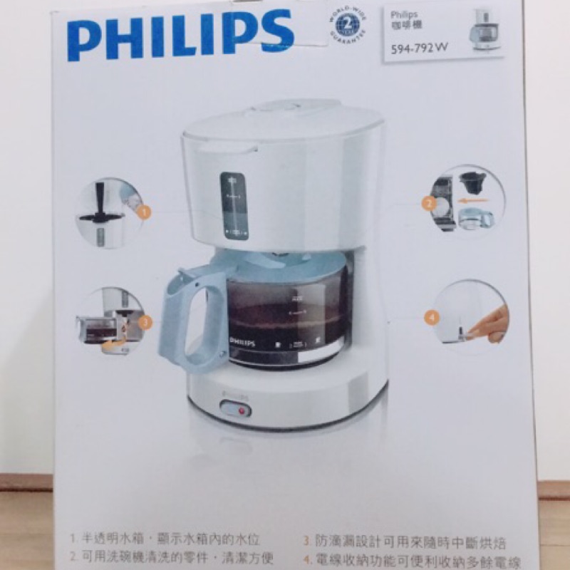 （保留中）PHILIPS飛利浦4人份美式咖啡機HD7450/白色