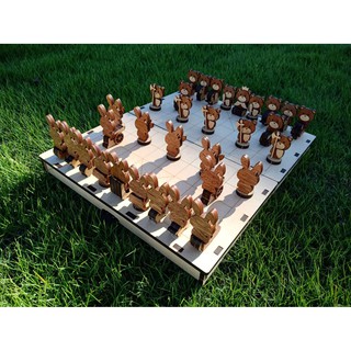 【全館現貨】卷木森活館【Q版動物象棋】DIY 組裝 木製玩具 模型 動手做 兒童玩具 益智