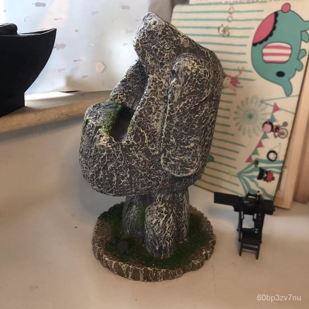 【超讚個性居家\送禮潮物】創意摩艾石像筆筒學生收納罐復活島moai筆托眼鏡架辦公室個性收納