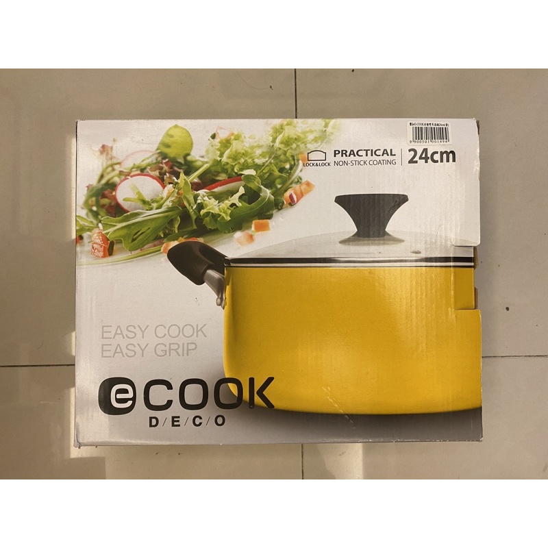 Lock&amp;Lock樂扣樂扣ecook彩繪雙耳湯鍋24cm(黃色)