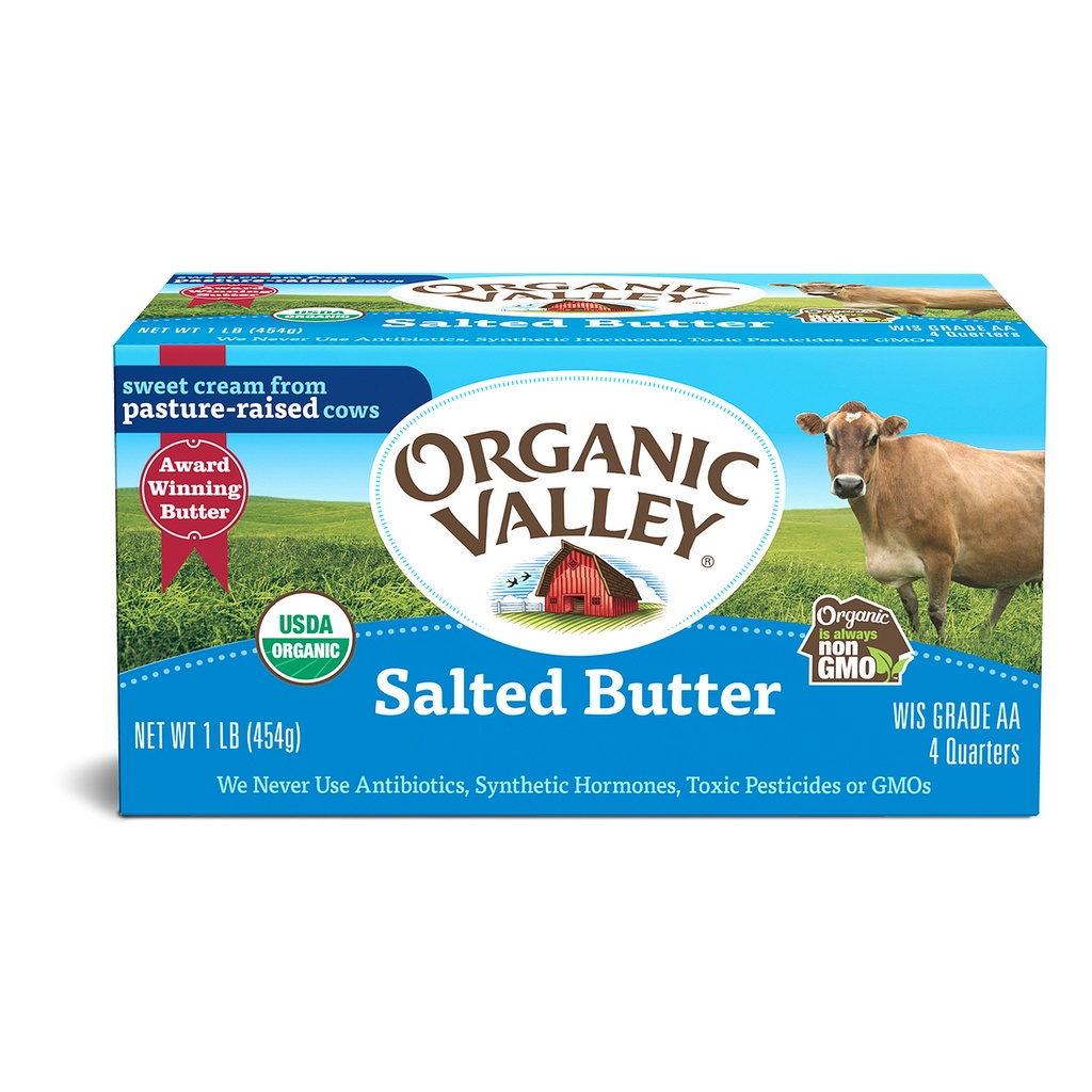 【布緯食聊】Organic Valley有機有鹽奶油 ,美國原裝空運來台,有機草飼奶油.草飼有機無鹽奶油