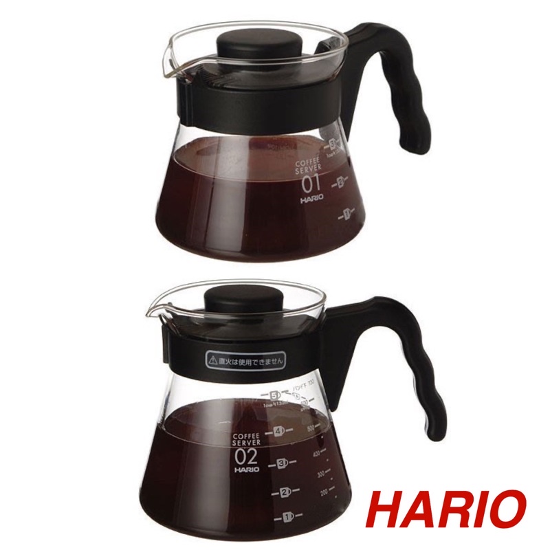 日本製 HARIO V-60  VCS-02B 700cc / 01B 450cc微波耐熱玻璃壺 咖啡壺 花茶壺 黑
