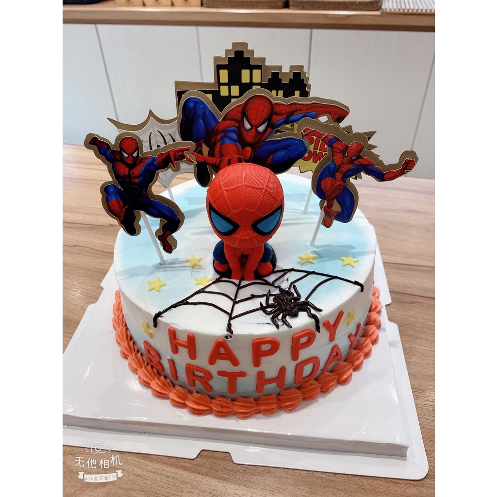 🎂客製化生日蛋糕🎂4/6/8寸-蜘蛛人公仔蛋糕（限自取、部分地區可外送）