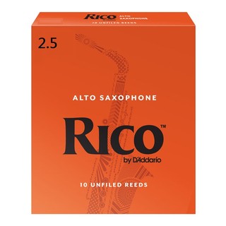 【老羊樂器店】開發票 RICO ALTO SAX 中音 薩克斯風 竹片 2.5號 10片裝 橘盒