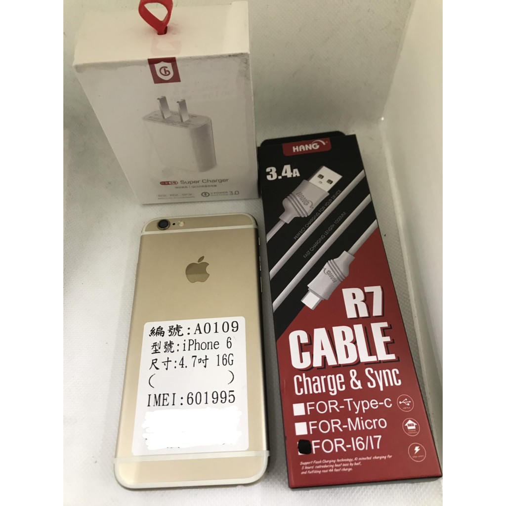 二手機 Apple iphone 6 4.7吋 16G 金色 手機/蘋果 店A0109 0015