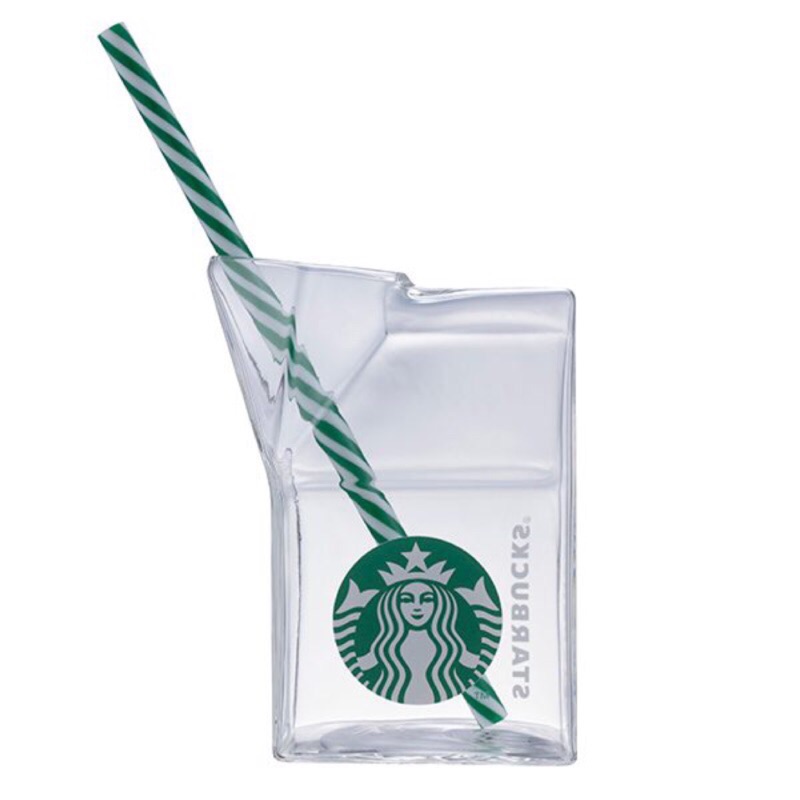 星巴克 冷萃牛奶盒吸管玻璃杯 18/04/18上市 Starbucks