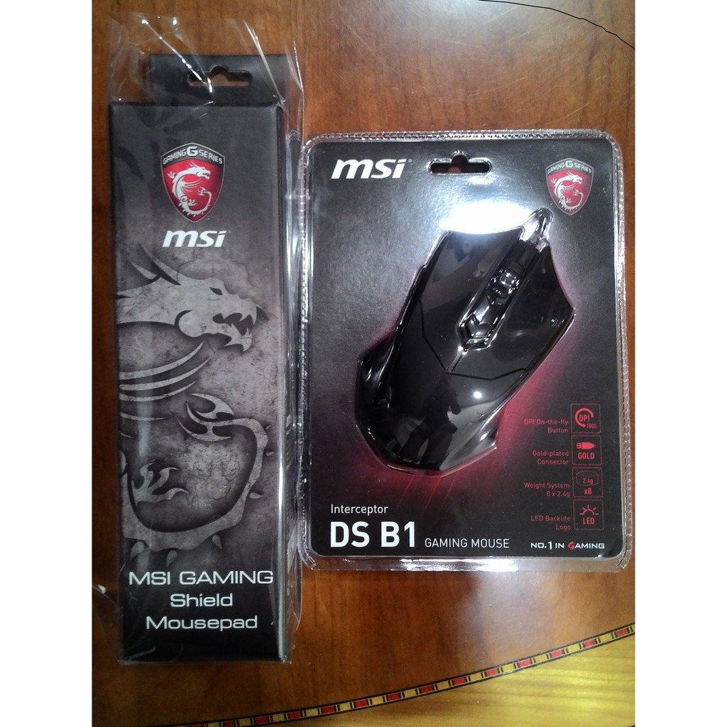 微星 MSI DS B1 GAMING USB有線 電競滑鼠 (附加砝碼) 3段DPI 電競鼠 USB滑鼠 + 滑鼠墊