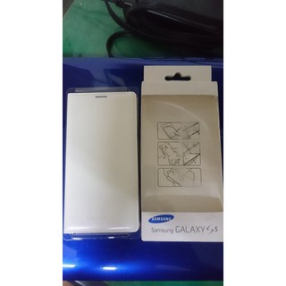 (全新原廠) Samsung GALAXY S5 原廠插卡式炫彩皮套.白色