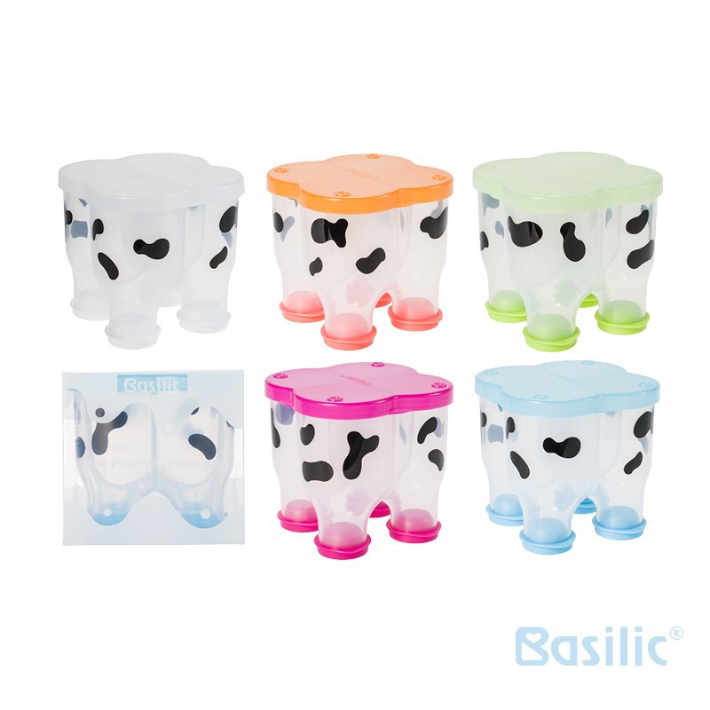[Basilic 貝喜力克]乳牛造型奶粉盒 (D058) 分隔設計/奶粉不混灑/好倒不殘留/清潔衛生/方便攜帶