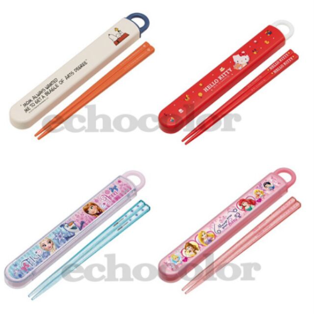 [SKATER x Disney]日本製 冰雪奇緣/公主/Hello Kitty 抗高溫掛式滑板筷子餐具組 ABS2AM