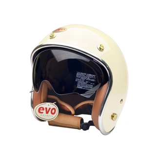 EVO 安全帽 CA-312 復古帽 維納斯 VEUNS 內墨鏡 象牙白 半罩 半拆洗 正版授權
