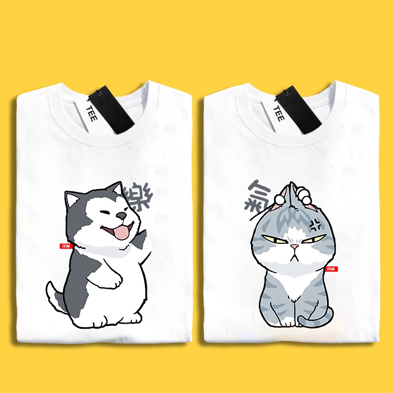 JZ TEE 貓咪&amp;哈士奇調皮鬼 短袖T恤衣服 男女通用版型上衣