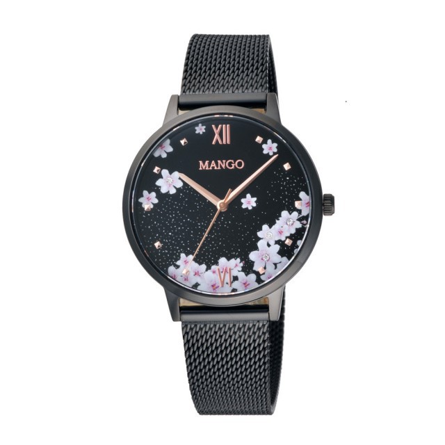 【聊聊私訊甜甜價】【MANGO】星願花語氣質腕錶-黑(MA6758L-BK)