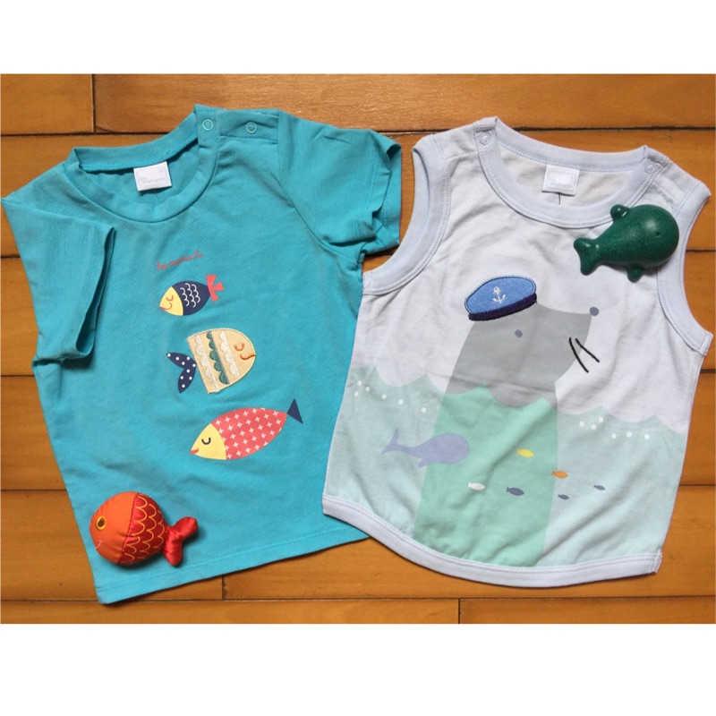 全新 麗嬰房小魚海獅寶寶上衣 身長76cm 蝦皮購物