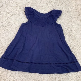 UNIQLO 藍色純棉蕾絲洋裝 80公分