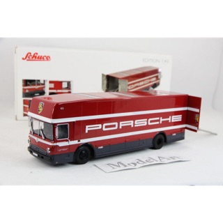 【模型車藝】1:43 Schuco Mercedes-Benz O 317 Porsche保時捷車隊 運輸車『現貨』