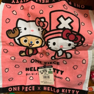 ONE PIECE x HELLO KITTY 小毛巾 方巾 毛巾