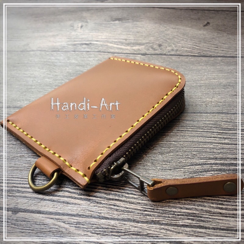 《台中Handi-Art手工皮革工作室》純手工 牛皮 L型零錢包