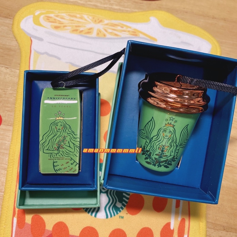 現貨 星巴克50週年女神咖啡豆咖啡杯吊飾 蝦皮購物