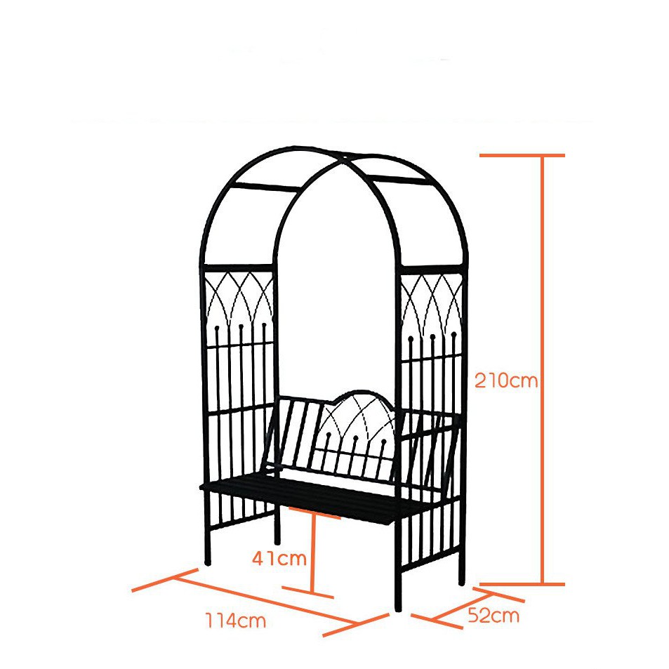 免運 小毛草的花園鐵藝拱門花架帶椅子戶外庭院藤本月季鐵線蓮爬藤架 拱門花架帶椅子 蝦皮購物