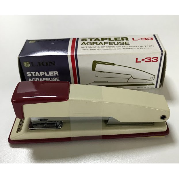 【日本製造】日本 Lion老物(全新)日本製造 L-33 釘書機經典絕版雙排3號針釘書機/3號/訂書針 (日本製造)
