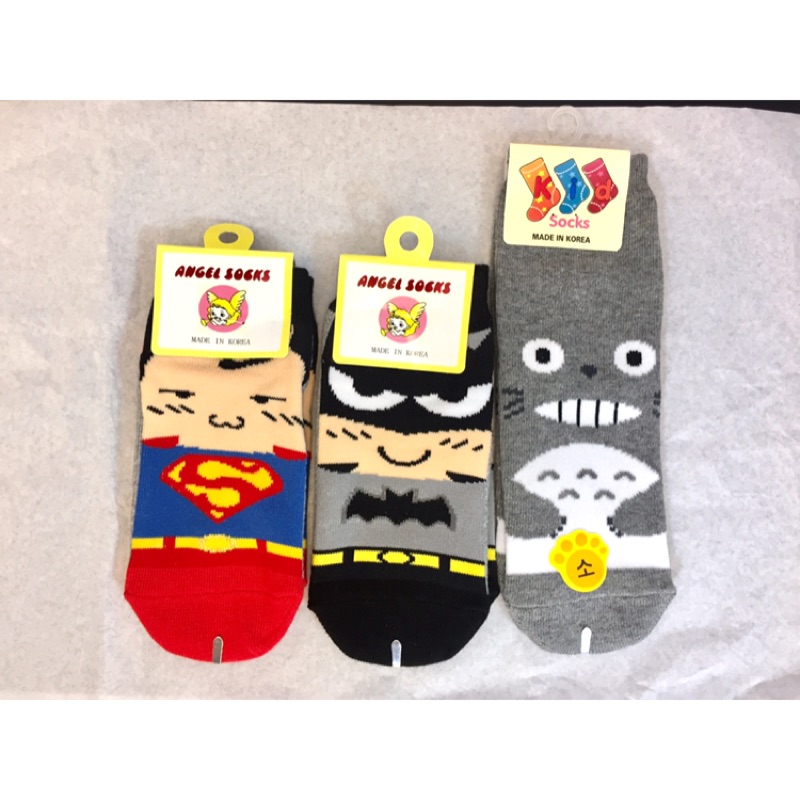 韓國襪🇰🇷 兒童襪 超人短襪 蝙蝠俠短襪 龍貓中長襪