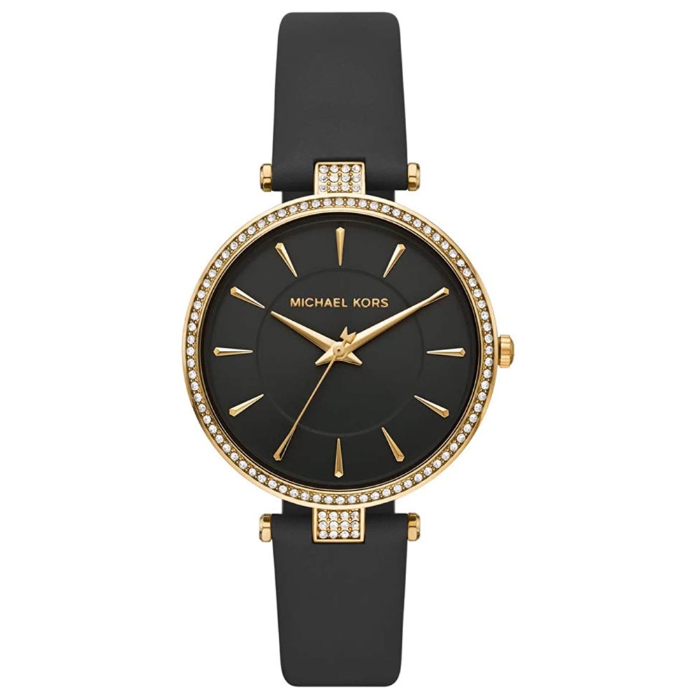MICHAEL KORS 晶鑽錶 手錶 37mm 黑色真皮錶帶 女錶 手錶 腕錶  MK7170 MK(現貨)