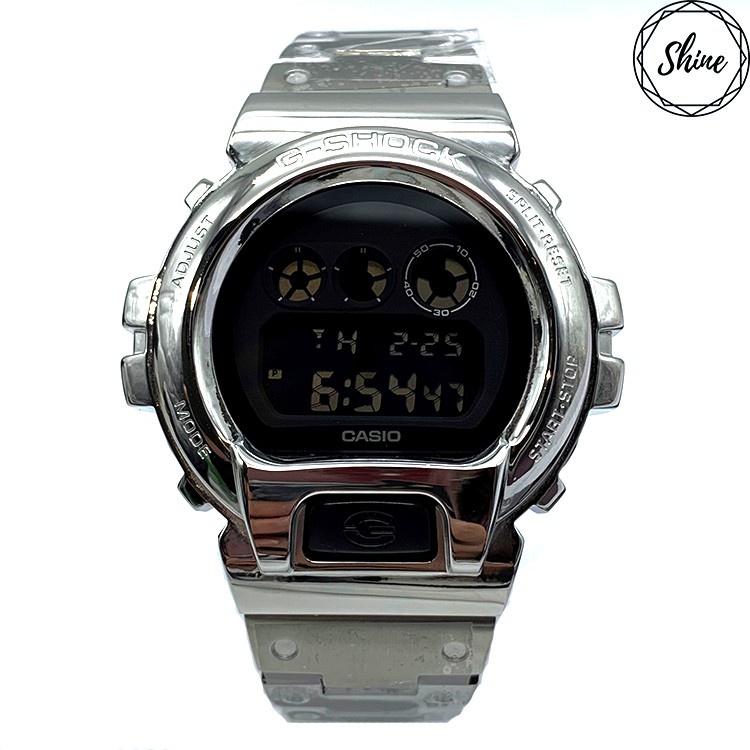 免運-DW-6900BB-1改裝手錶 銀色不鏽鋼錶帶殼 客製G-SHOCK不鏽鋼 手錶配件