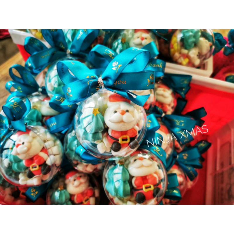 聖誕老公公糖果水晶球＃獨家設計＃婚禮小物＃二進禮物＃慶生禮物＃聖誕節交換禮物＃馬林糖#蛋白糖