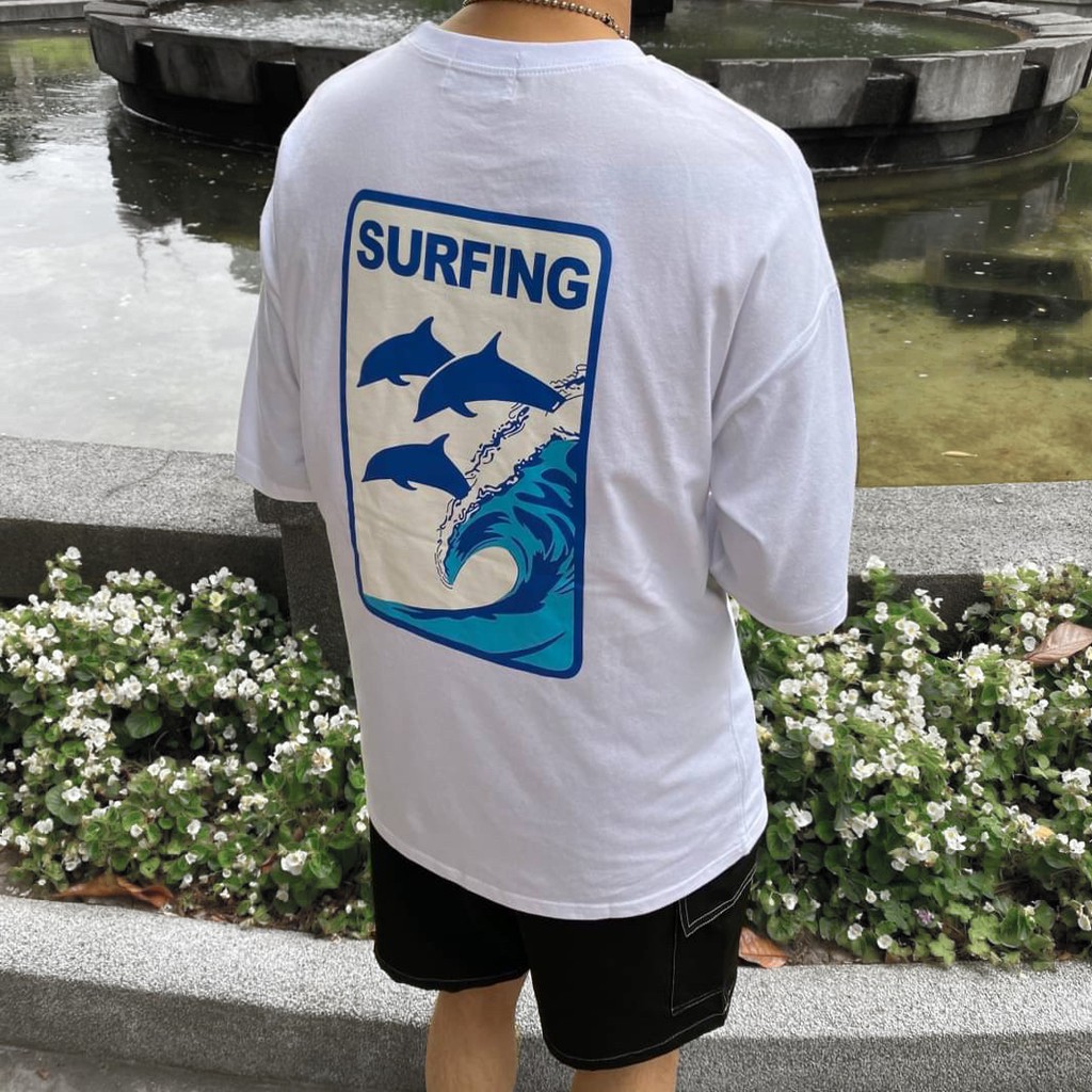 《預購7天》【YIJIAYI】SURFING 浮世繪海豚海浪寬鬆短袖上衣【K廠】 (K-261)