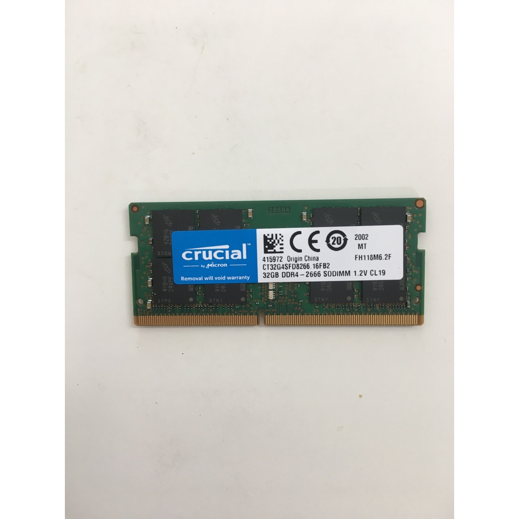 32GB非全新終保 美光 Micron Crucial NB DDR4 2666 32G RAM筆記型 筆電記憶體公司貨