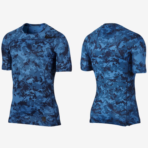 【WTC雜貨舖】NIKE PRO 迷彩短袖緊身衣 藍迷彩