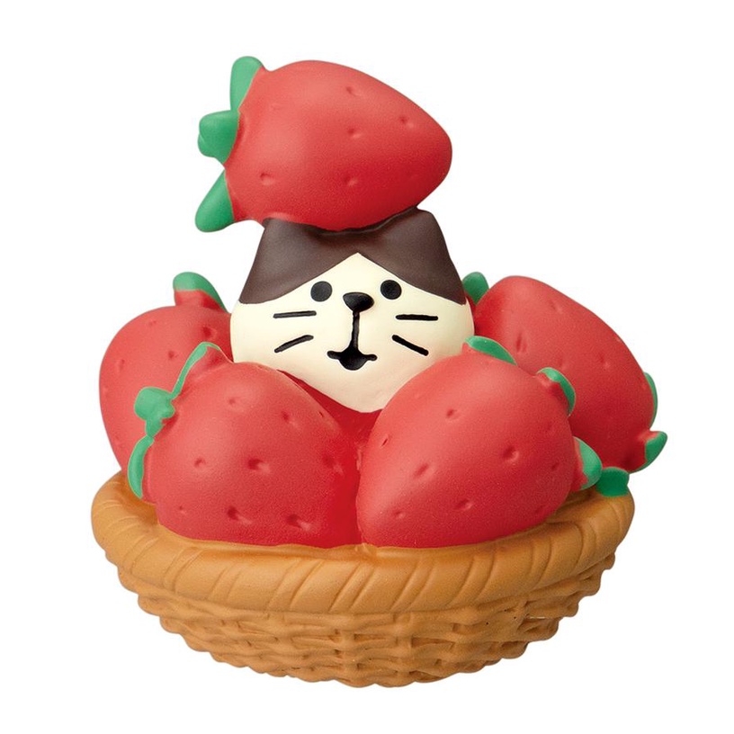 日本 DECOLE Concombre 草莓蛋糕祭旅貓公仔/ 草莓籃貓貓 eslite誠品
