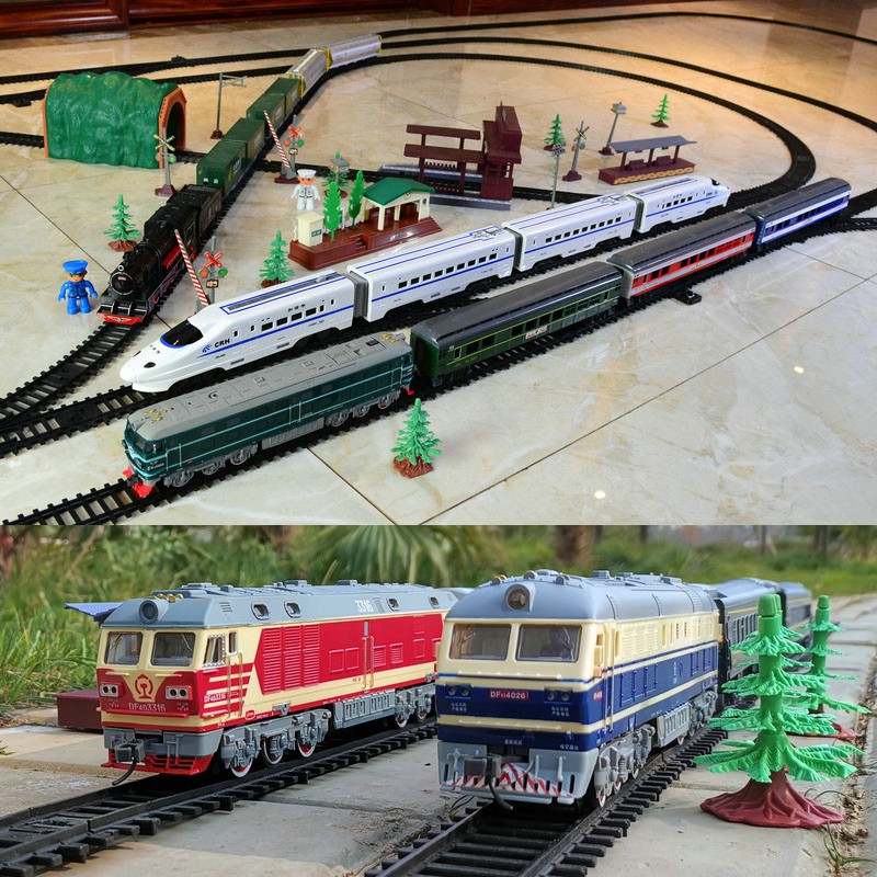 xkgW 軌道高鐵蒸汽綠皮兒童益智電動仿真小火車模型玩具男孩女3-6歲4-5