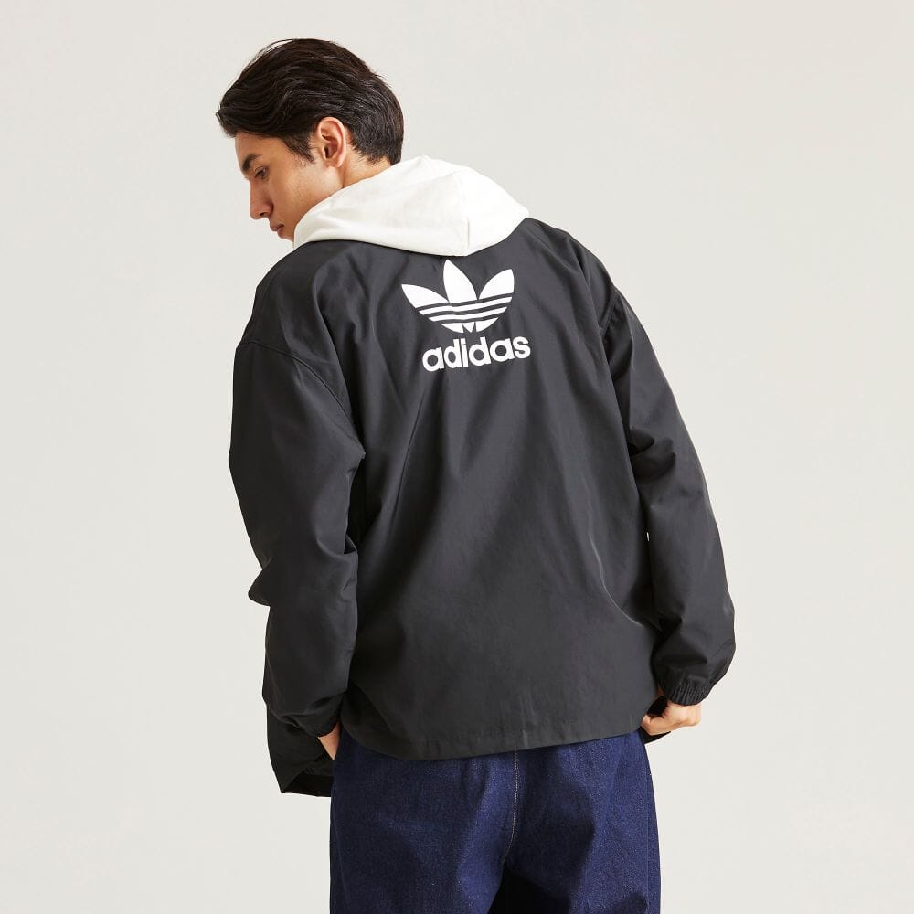 【R-MAN】 Adidas Coach Jacket 教練外套 防風 經典款 黑 H09129 藍 H09128