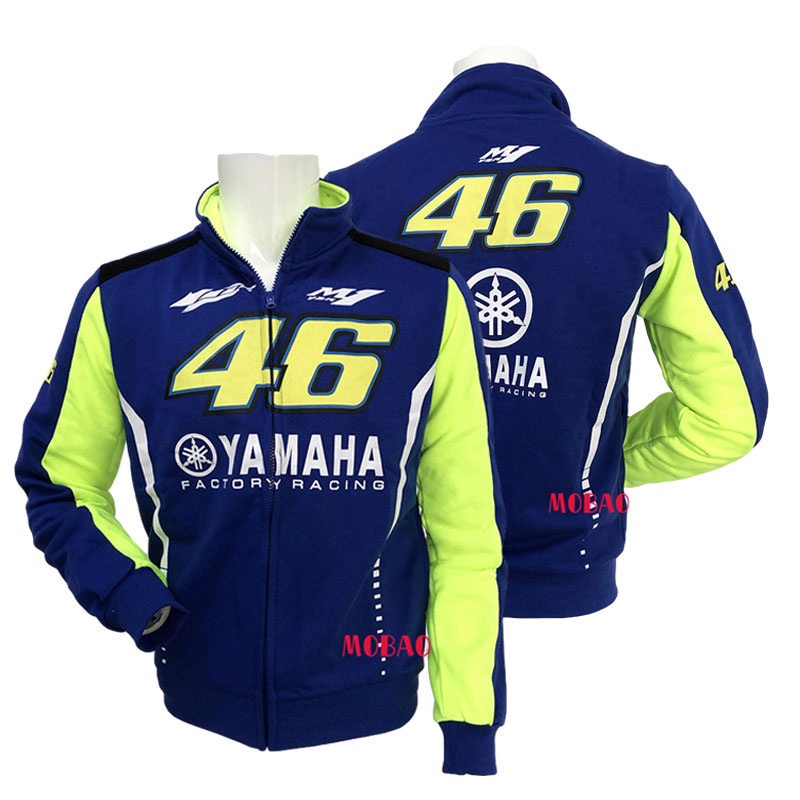 山葉 雅馬哈 VR46 MotoGP 男士連帽衫藍色夾克摩托車日常騎行服秋冬