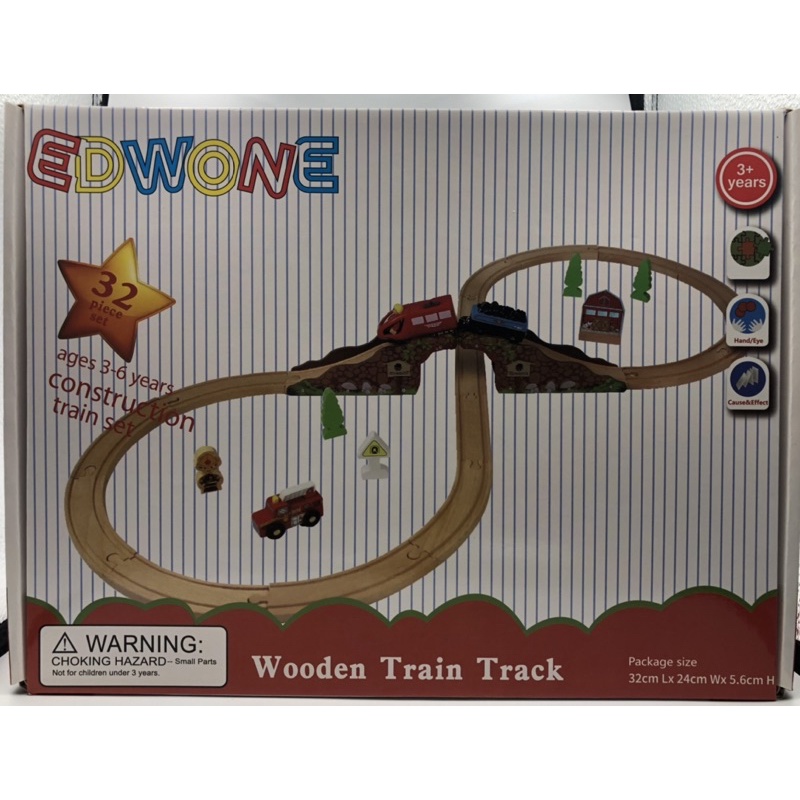 英國(edwone)木製電動火車軌道組32件組