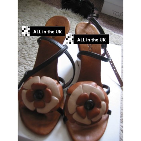 清鞋櫃超低價割愛-英國購得ALDO女生花朵楔型綁帶涼鞋