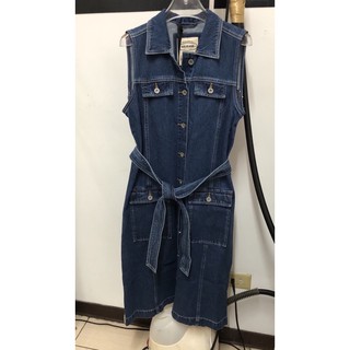 特價🎊sisjeans牛仔丹寧拼接兩穿背心式洋裝L