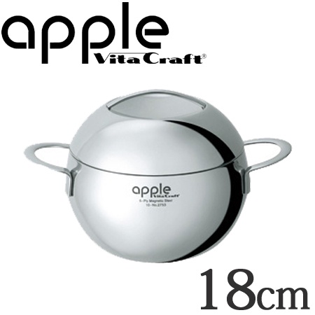 日本 KAI貝印 VITACRAFT 蘋果型雙耳湯鍋(18cm/20cm)-5層構造 省能源鍋