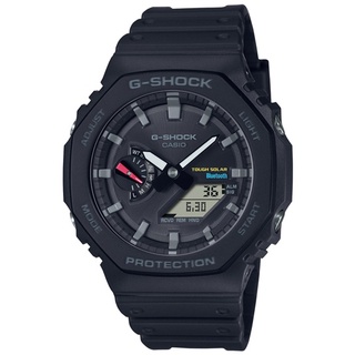 CASIO 卡西歐 男G-SHOCK 八角形碳核心防護太陽能多功能潮流運動腕錶-極致黑(GA-B2100-1A)