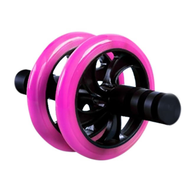 【CHL】運動用品 靜音 雙輪 腹肌輪 腹肌滾輪 粉紅色 運動 活動用 瘦身器材 健身器材